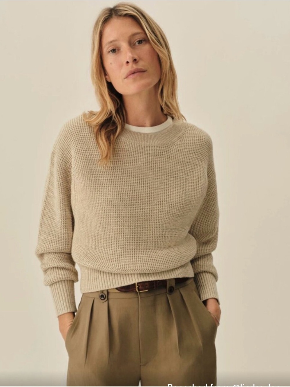 Buck Mason Seafarer Cotton Crewneck Sweater, Marled Oatmeal